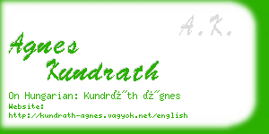 agnes kundrath business card